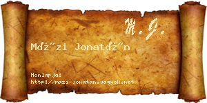 Mázi Jonatán névjegykártya